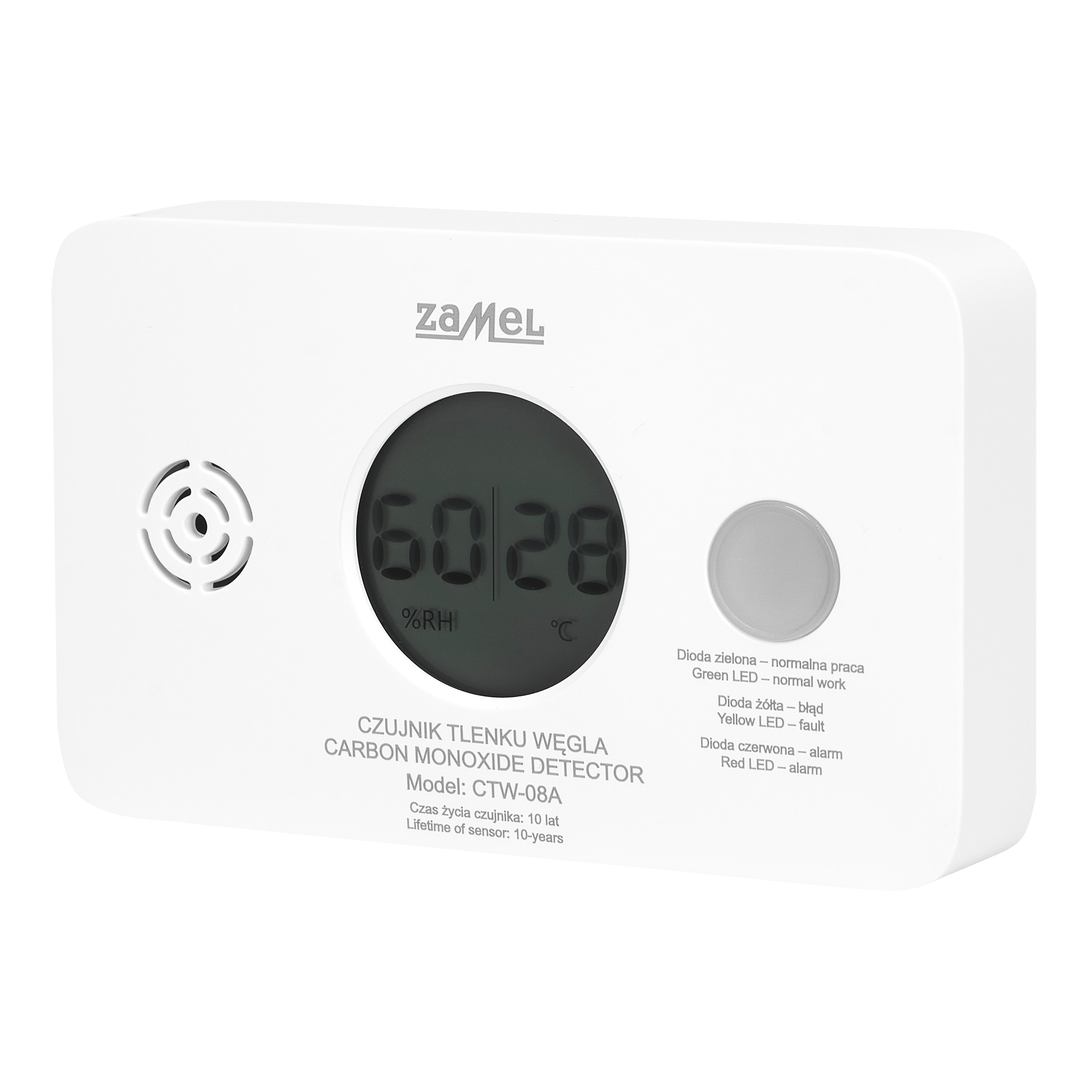 Carbon monoxide sensor, battery-powered, Wi-Fi, Tuya