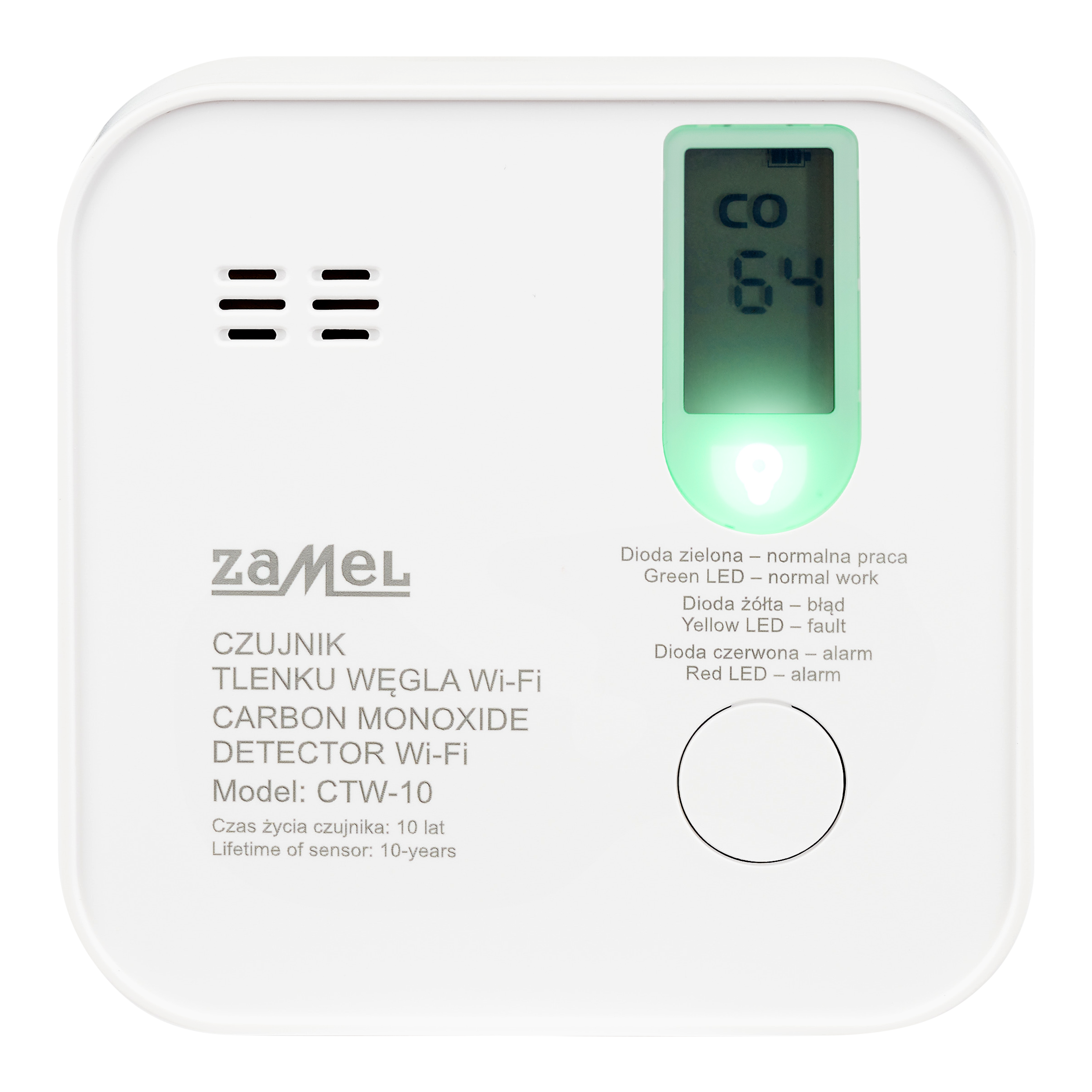Carbon monoxide sensor, battery-powered, Wi-Fi, Tuya