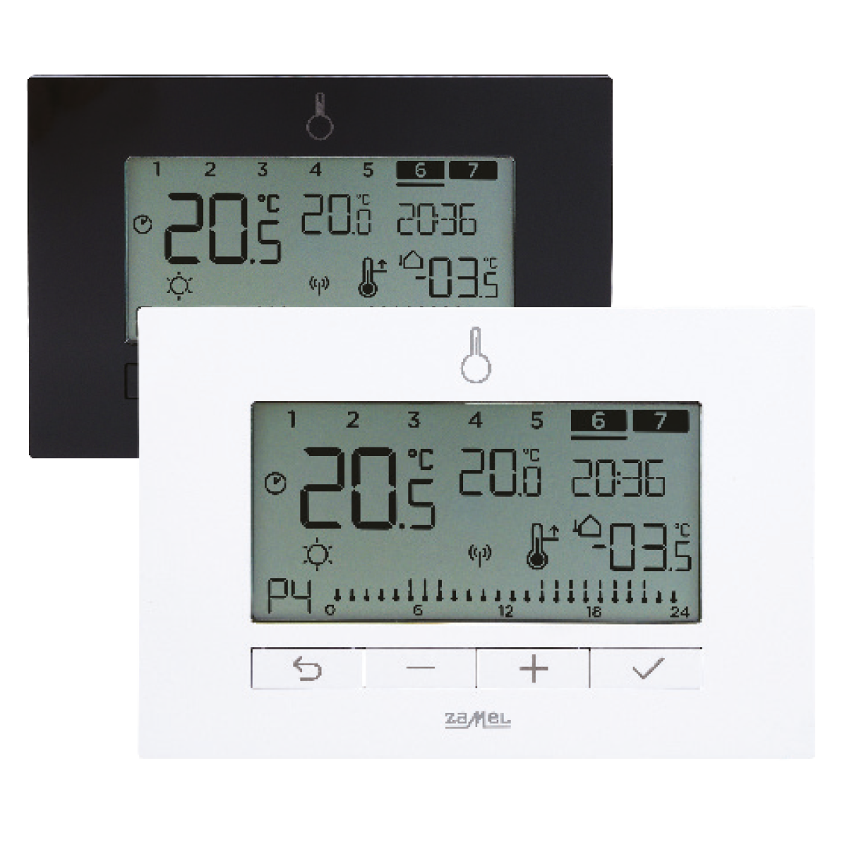 Bezprzewodowy regulator temperatury, tygodniowy zasilany bateryjnie